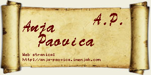 Anja Paovica vizit kartica